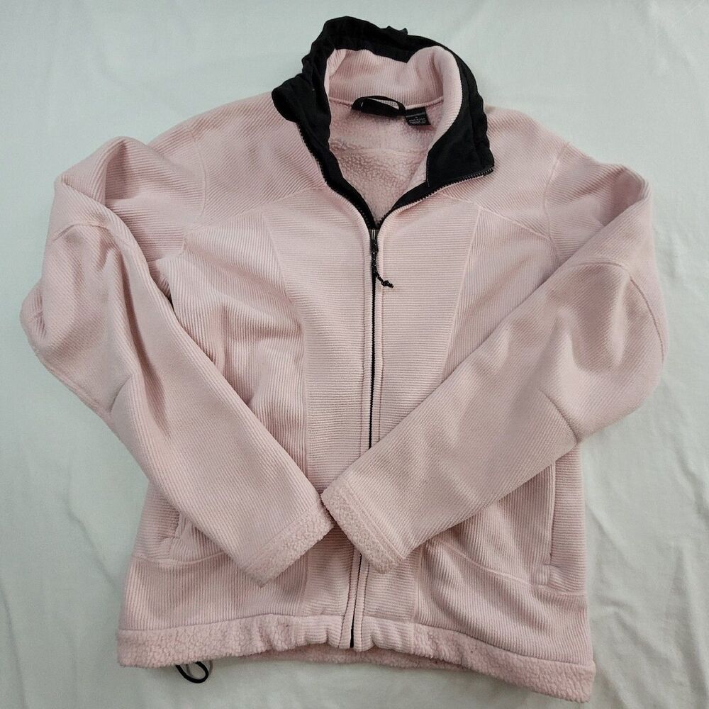 Mountain Hardwear Jacket Women Size 8 Baby Pink Fleece Corduroy Zip Sweater